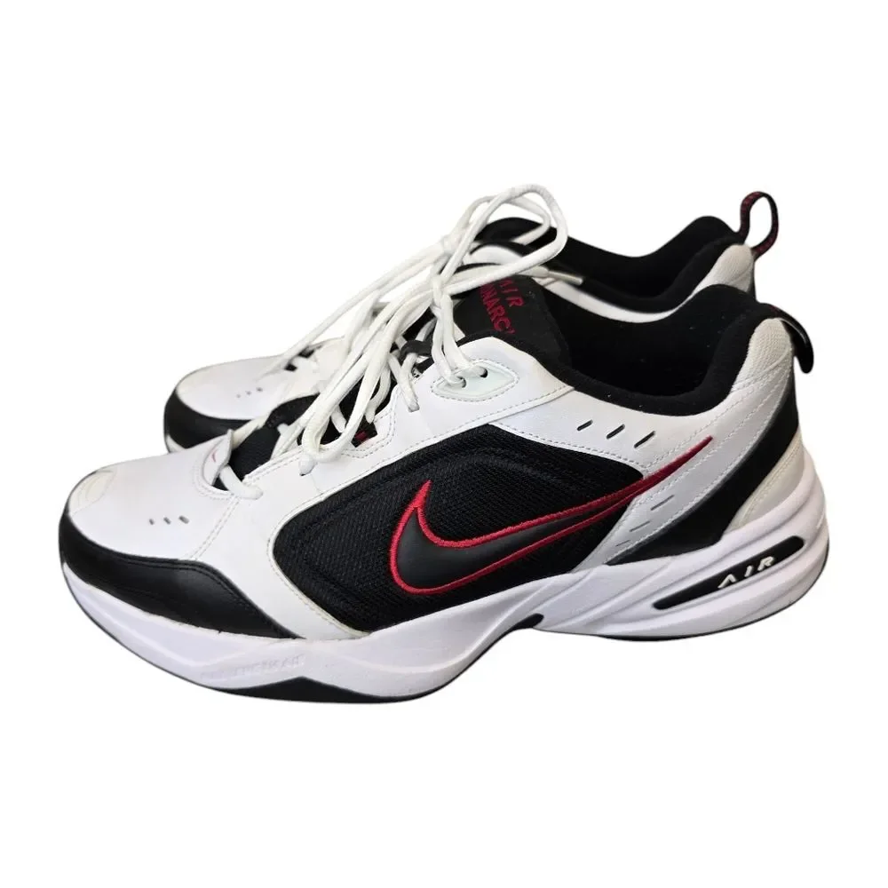 Nike Air Monarch IV Men's 13 White Black Red Training Shoes Sneakers 415445-101